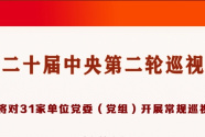 二十届中央第二轮巡视对象公布