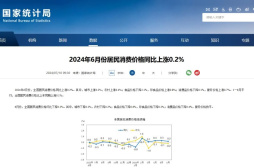 国家统计局：6月份居民消费价格同比上涨0.2%